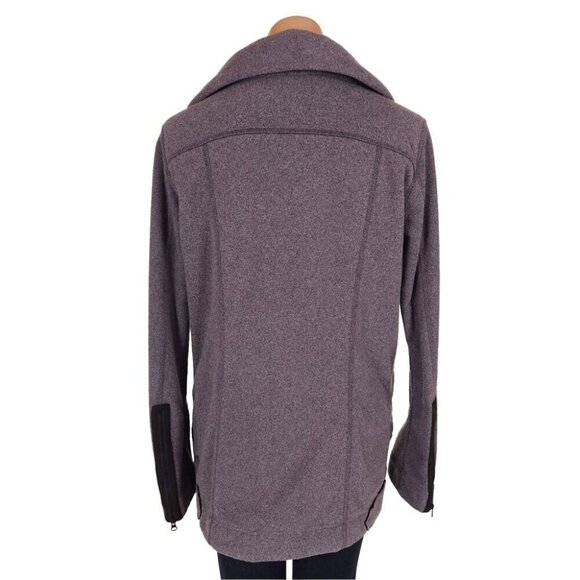 Lululemon Moto Jacket Size 6 Ambient Gray Black Fleece - Picture 7 of 8